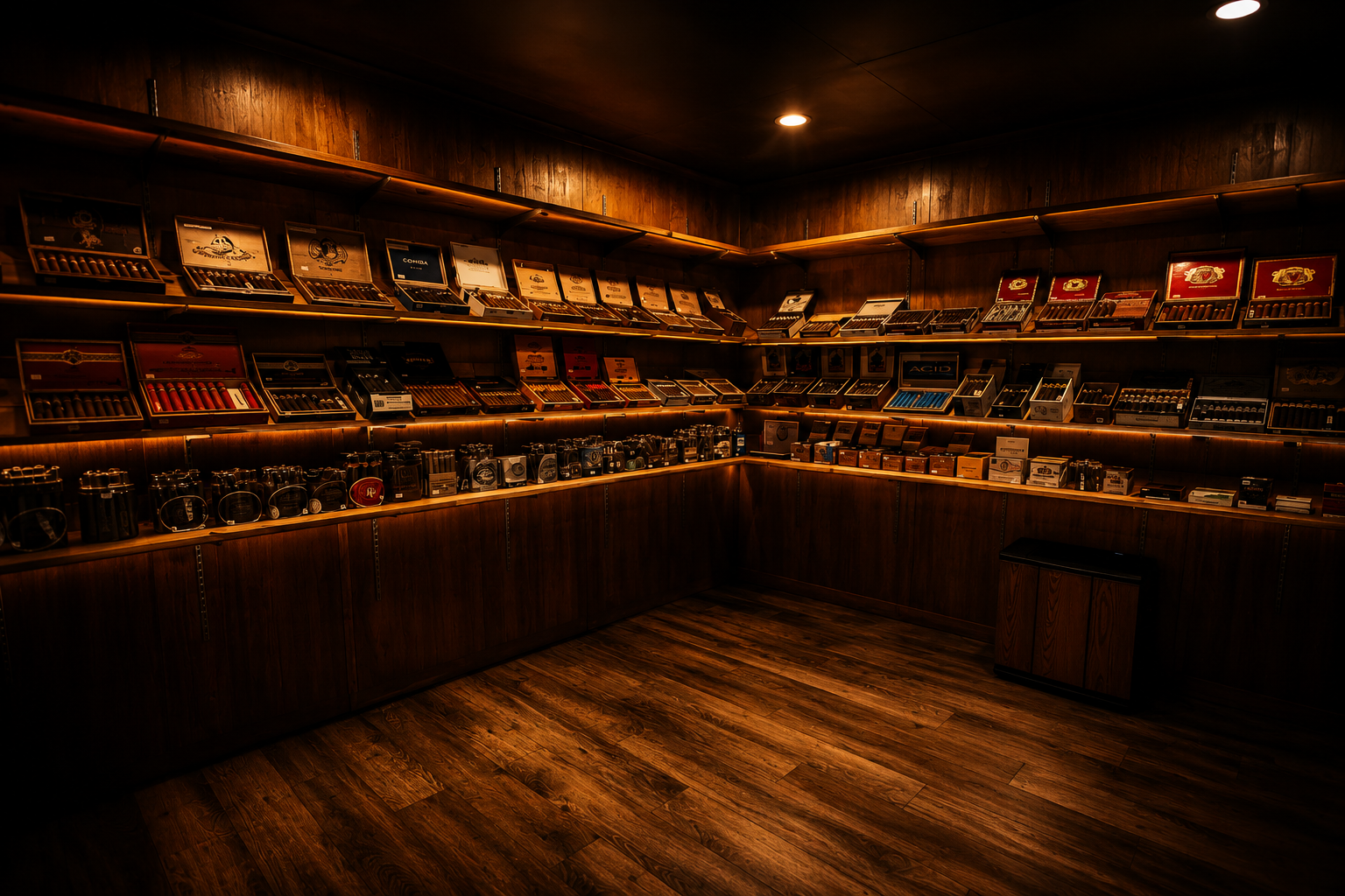 Premium cigar and whiskey